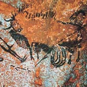 The Lascaux cave paintings record the first known narrative stories.