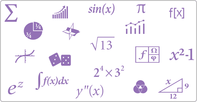 Íconos de ejemplos de matemáticas