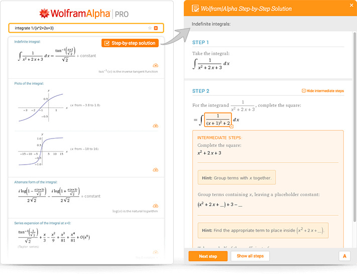 Mostrar soluciones paso a paso en Wolfram Alpha